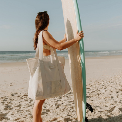 Neutral beach bag sales
